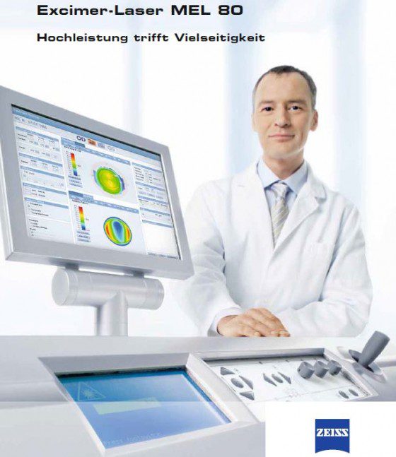 ZEISS Excimer-Laser zur Augenlaserbehandlung von Fehlsichtigkeit (Werbe-Prospekt als PDF, Screenshot)